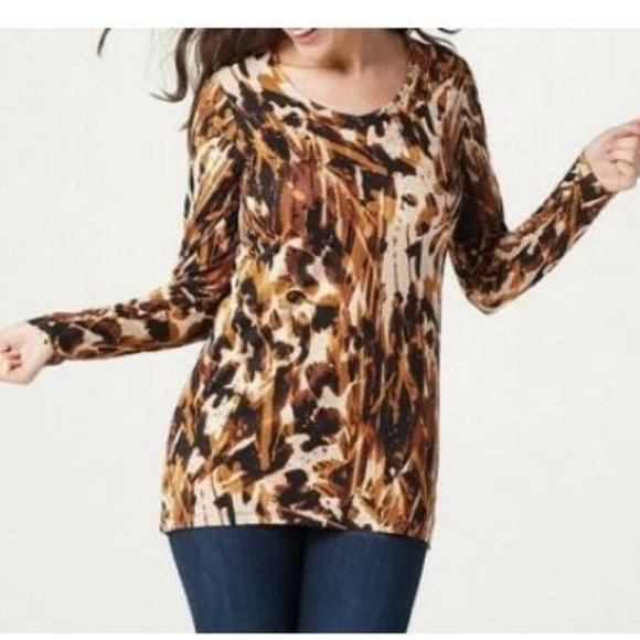 Susan Graver Tops - Susan Graver Weekend Printed Cozy Jersey Tunic
